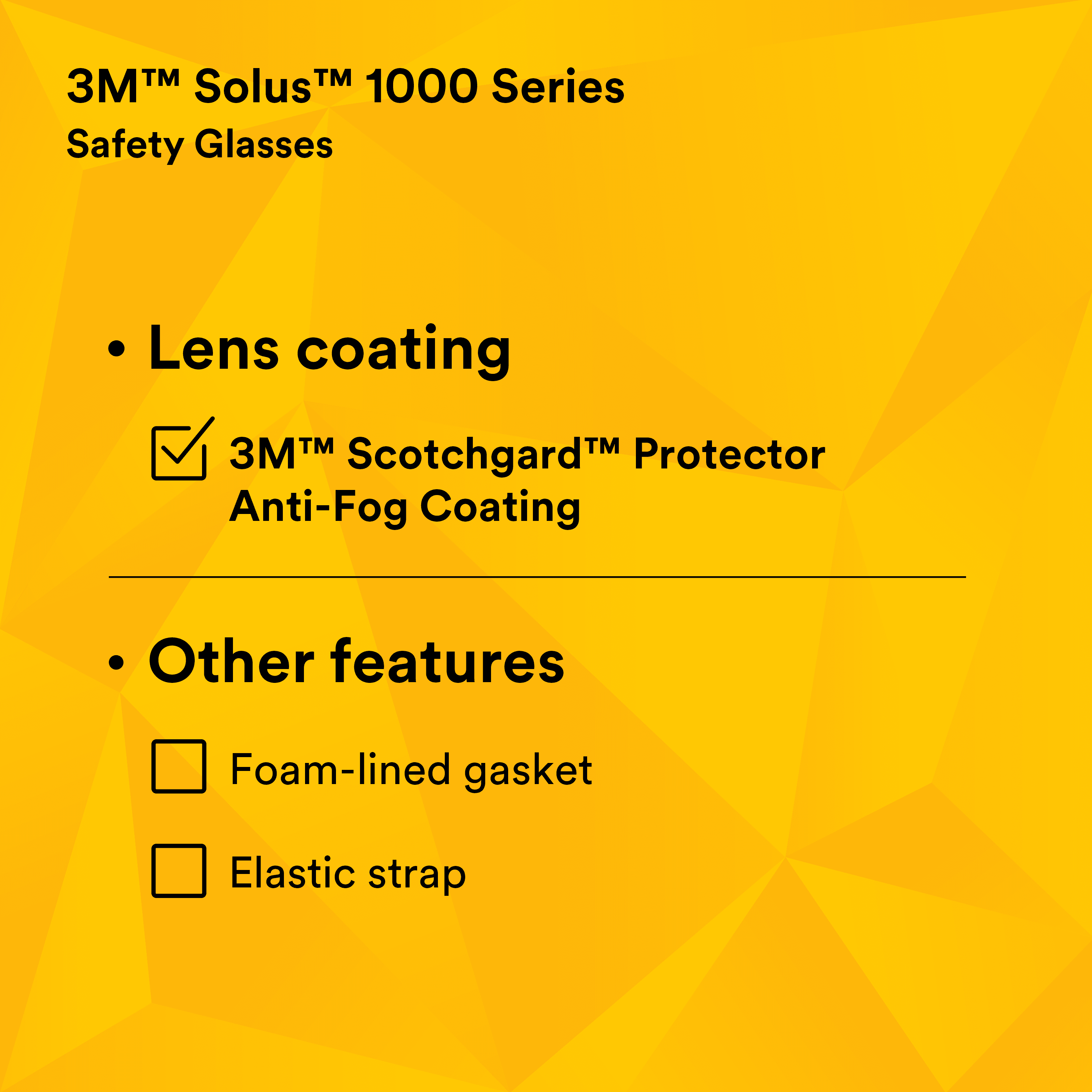 3M™ Solus™ 1000-Series Safety Glasses S1201SGAF, Green/Black, Clear
Scotchgard™ Anti-Fog Lens_6