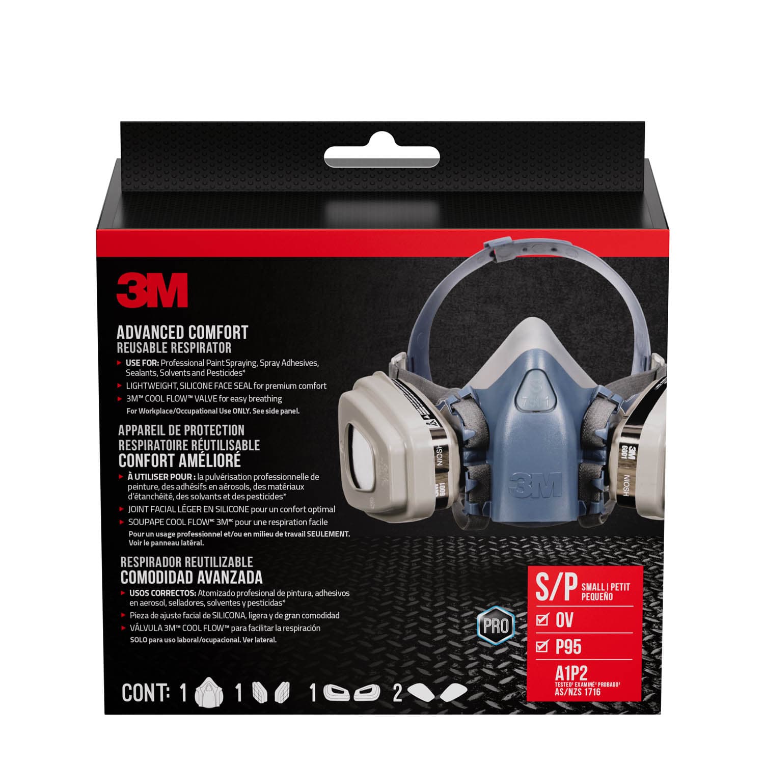 3M Professional Paint Respirator 7511PA1-A-PS, Small, 1/pk_8