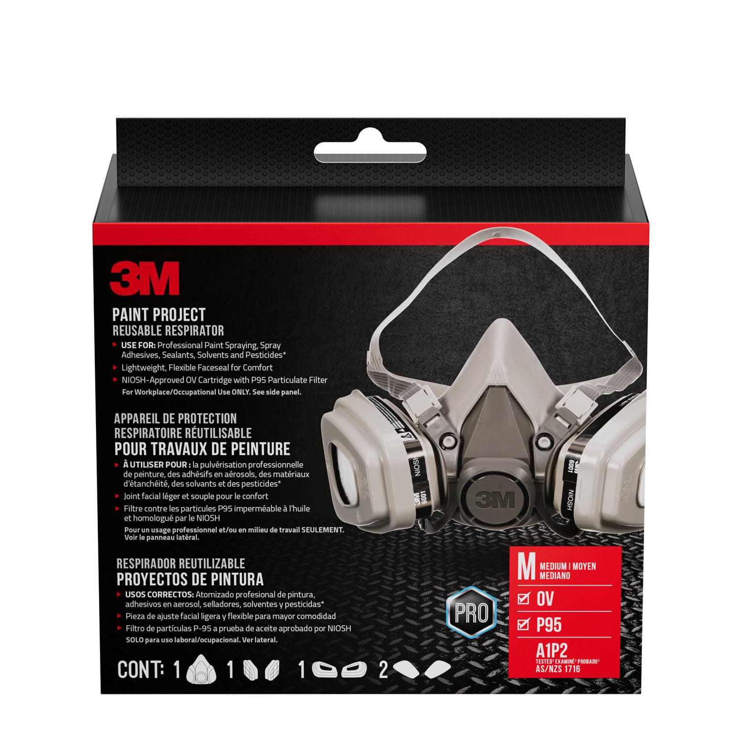 3M Paint Project Respirator with Quick Latch 6502QLPA1-A-PS, Size Medium, 1 Ea/Pk_8