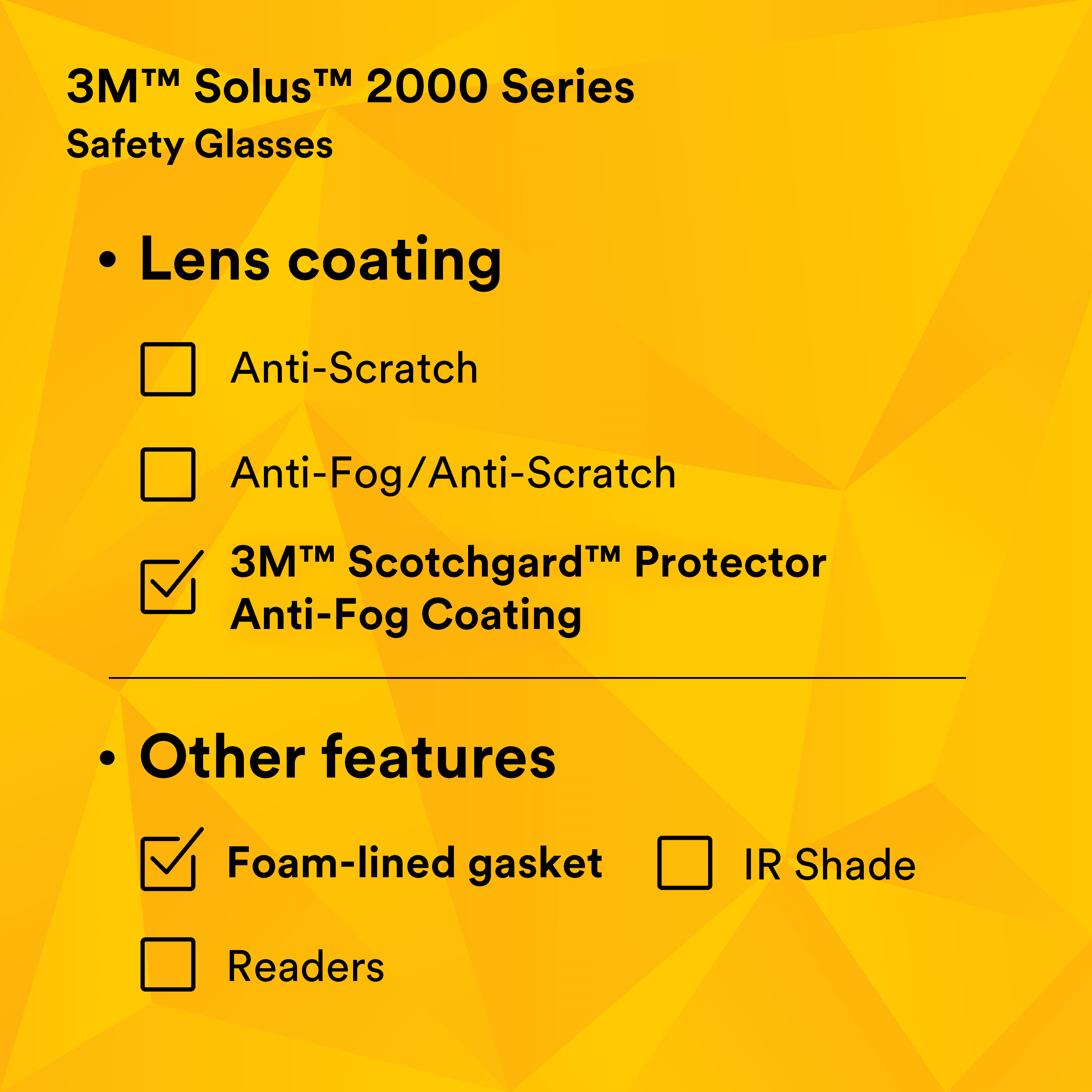 3M™ Solus™ 2000 Series, S2001SGAF-BGR-F, Gray/Blue-Green Temples,
Scotchgard™ Anti-Fog Coating, Clear AF-AS lens_9