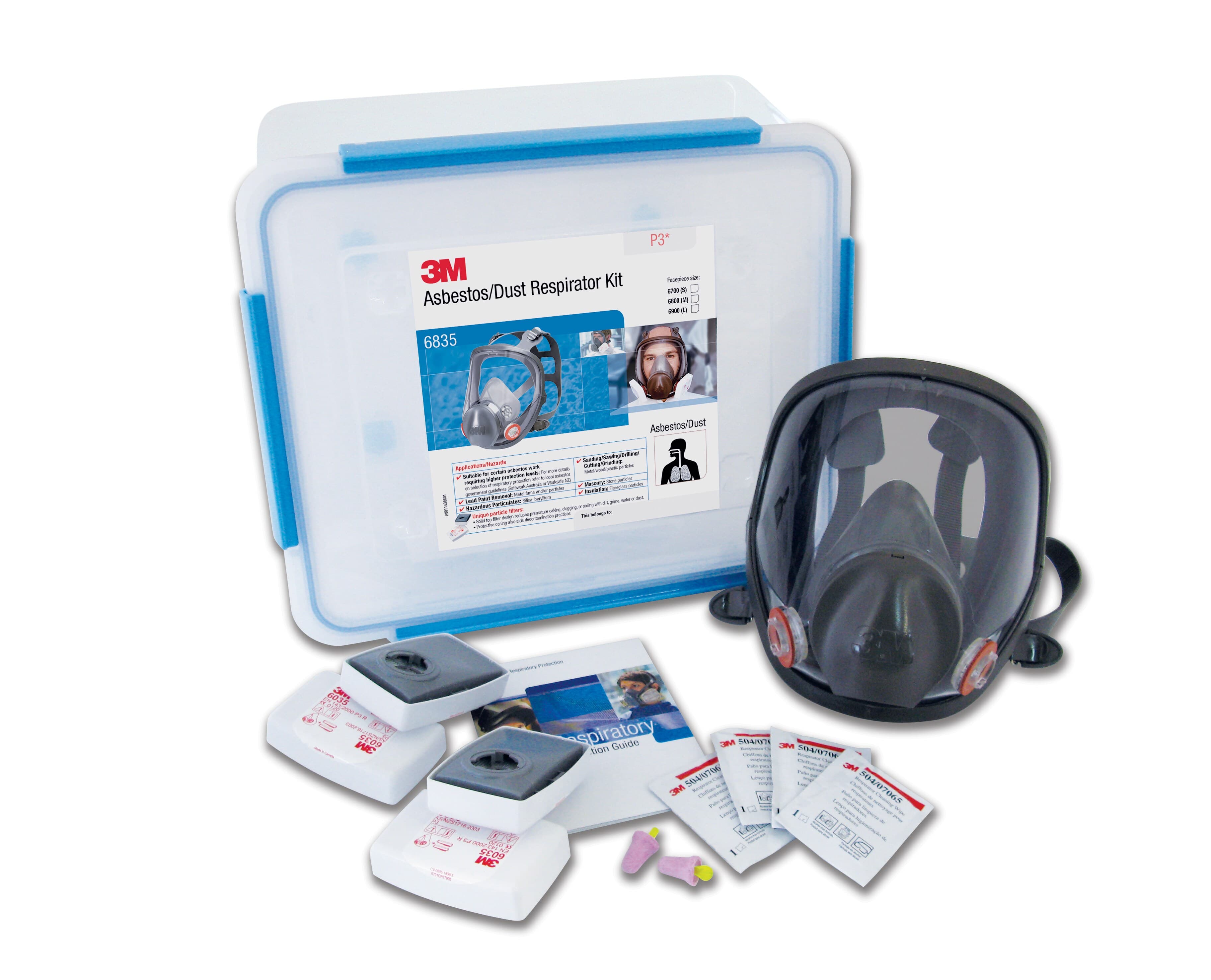 3M™ Asbestos/Dust Respirator Kit 6835, P3, Small, 1 Kit/Carton