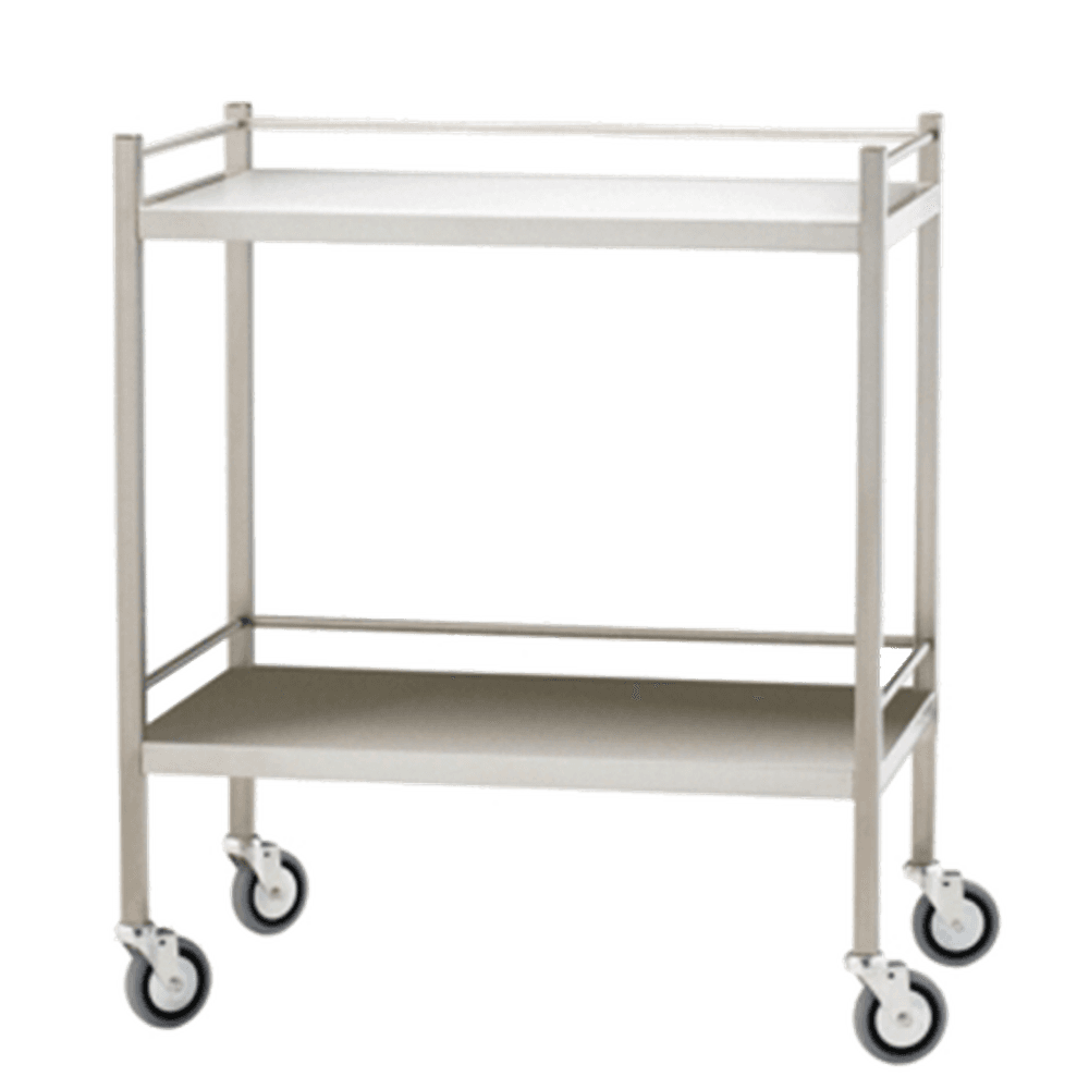 Aero Healthcare Medium Stainless Steel Trolley with Rails 80 x 50 x 97cm