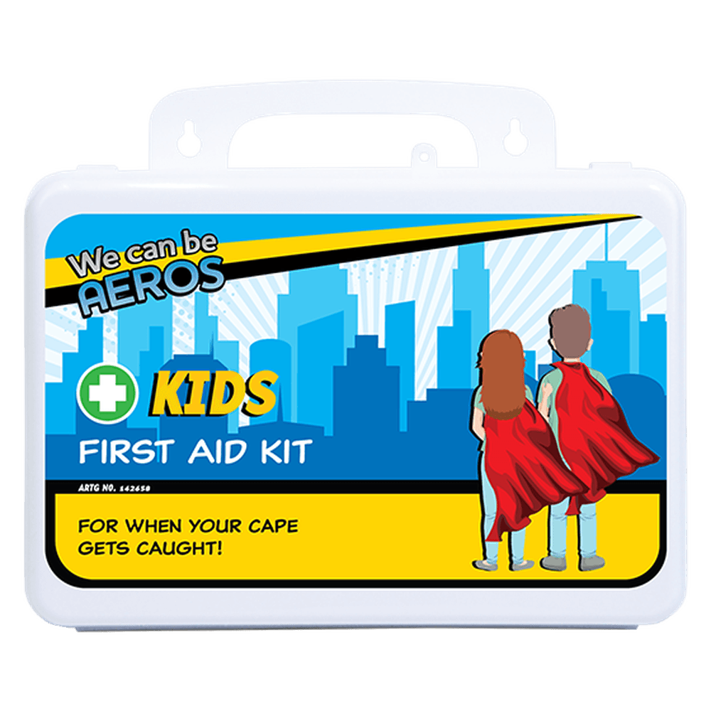 Aero Healthcare KIDS 2 Series Plastic Waterproof First Aid Kit 21 x 7.5 x 13cm