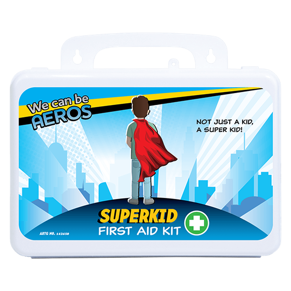 Aero Healthcare SUPERKID 2 Series Plastic Waterproof First Aid Kit 21 x 7.5 x 13cm