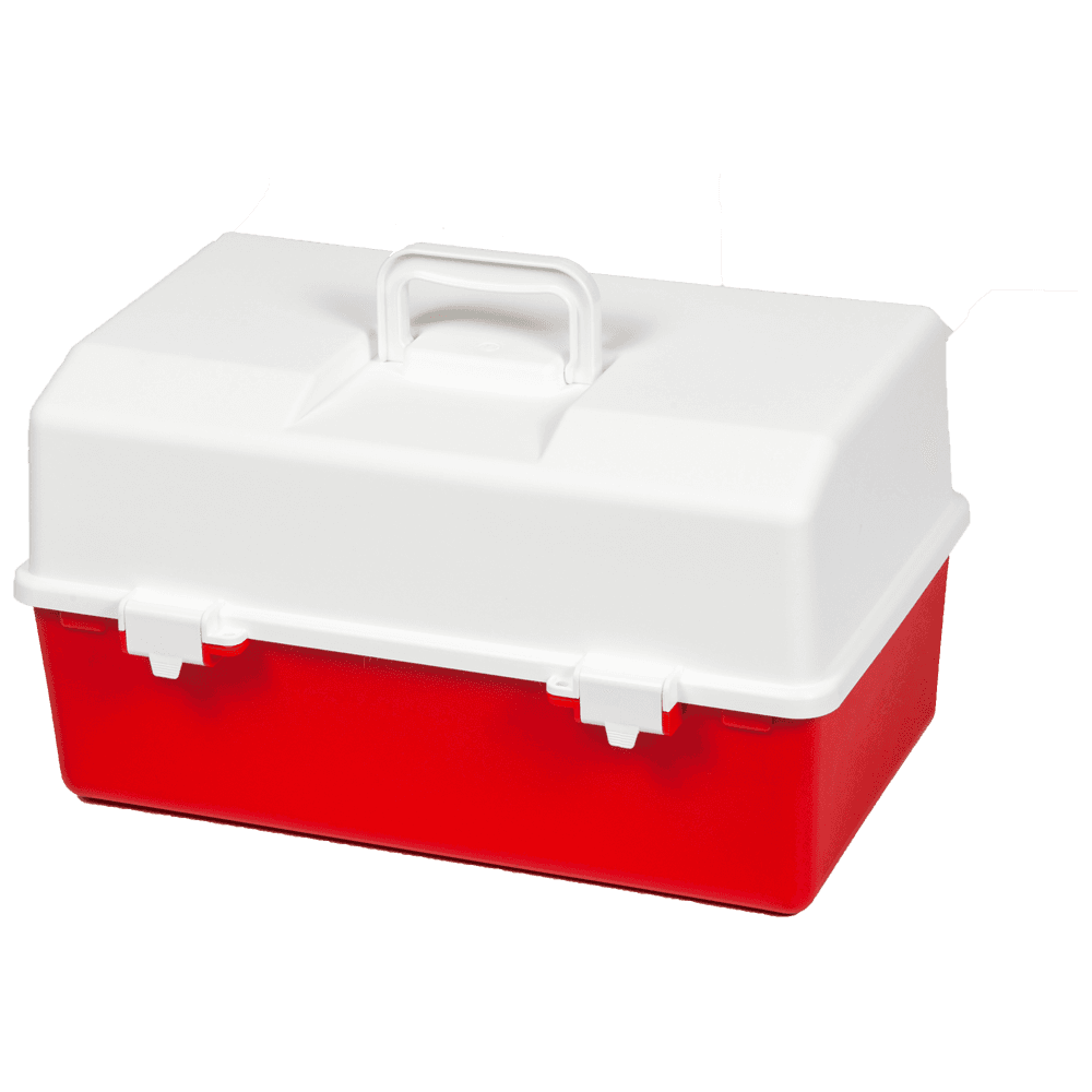 Aero Healthcare AEROCASE Red and White Plastic Tacklebox with 2 Tray Cantilever 16 x 33 x 19cm