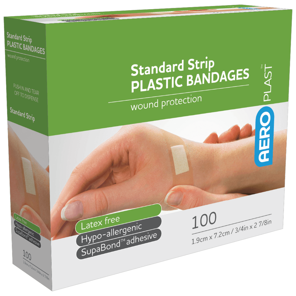 Aero Healthcare AEROPLAST Plastic Standard Strip 7.2 x 1.9cm Box/100