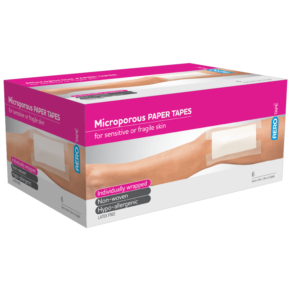 Aero Healthcare AEROTAPE White Microporous Paper Tape 5cm x 5M Box/6