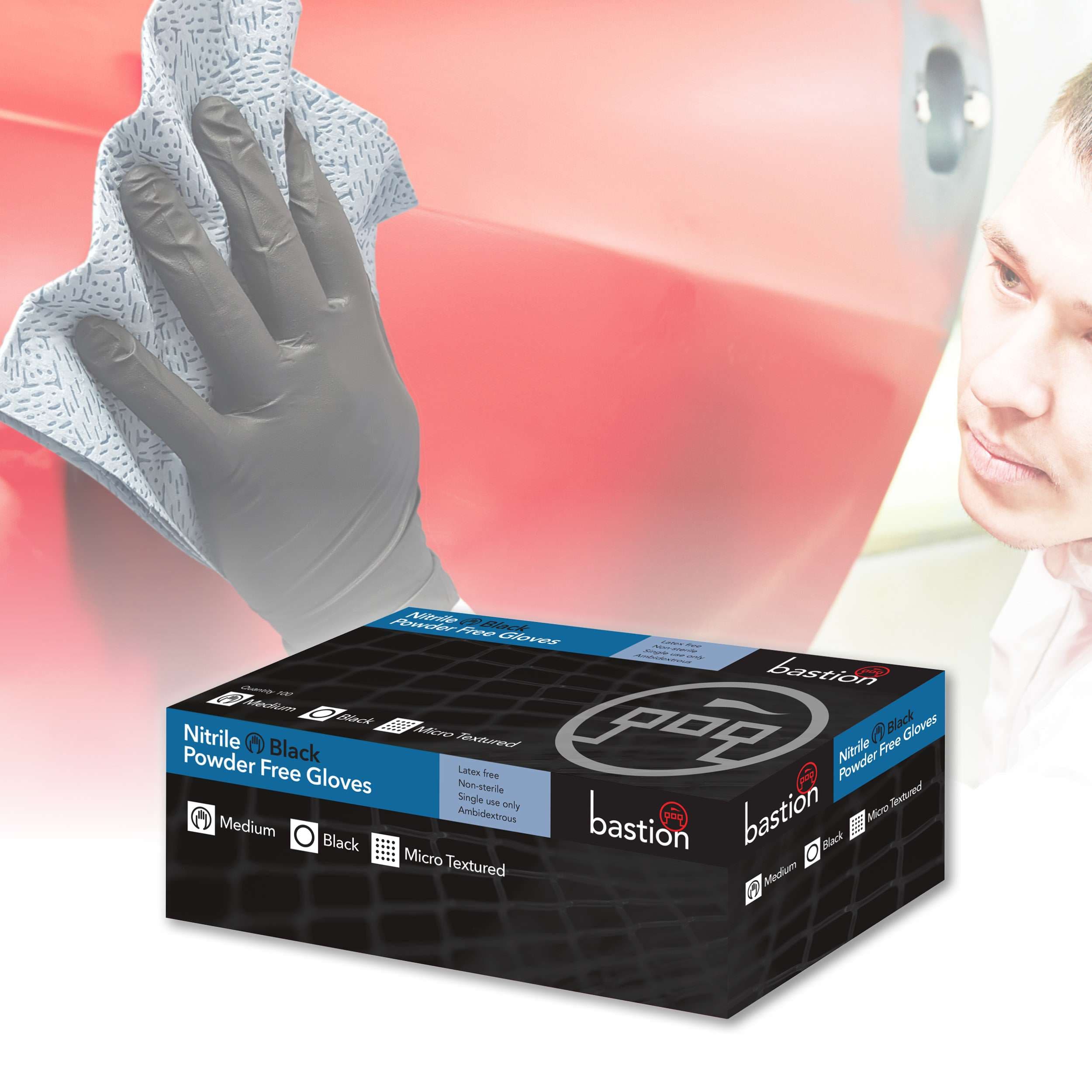 Bastion Nitrile  Gloves  -  Powder  Free  -  Micro Textured_0