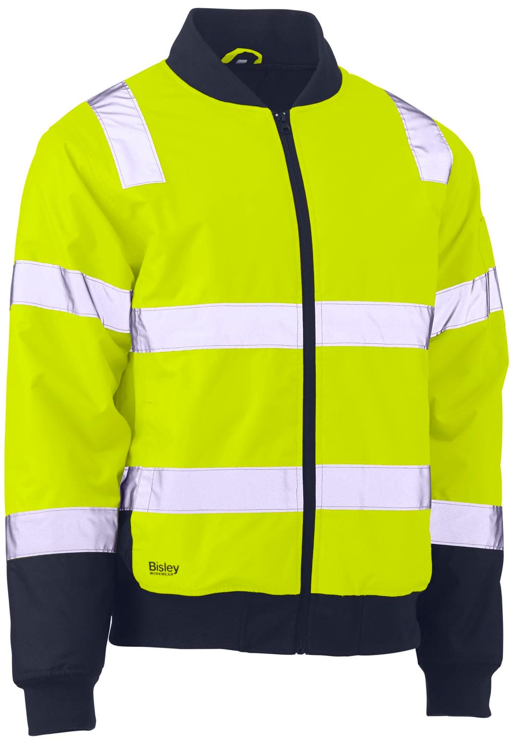 Bisley Taped Two Tone Hi Vis Bomber Jacket with Padded Lining_2