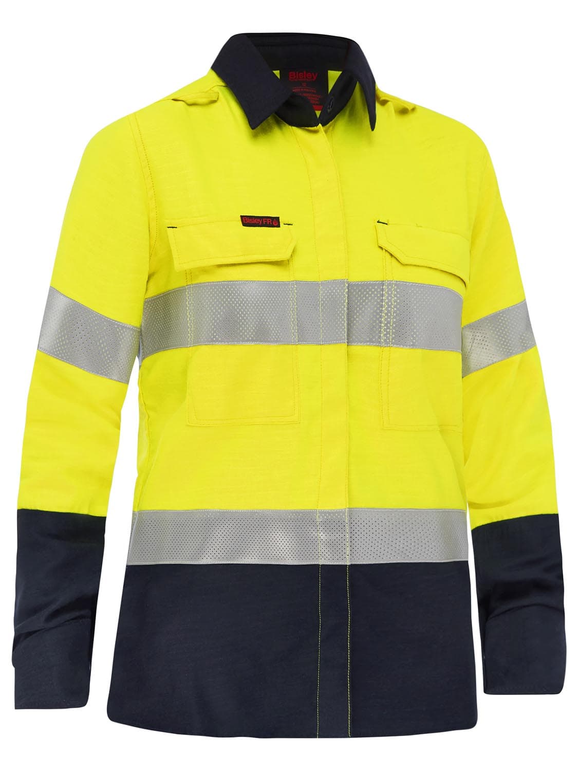 Bisley Apex 185 Women's Taped Hi Vis FR Vented Shirt