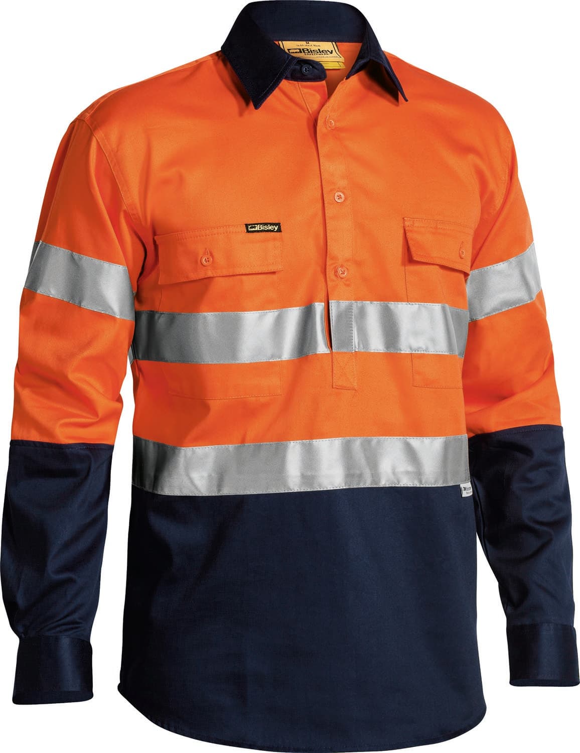 Bisley Taped Hi Vis Closed Front Drill Shirt_2