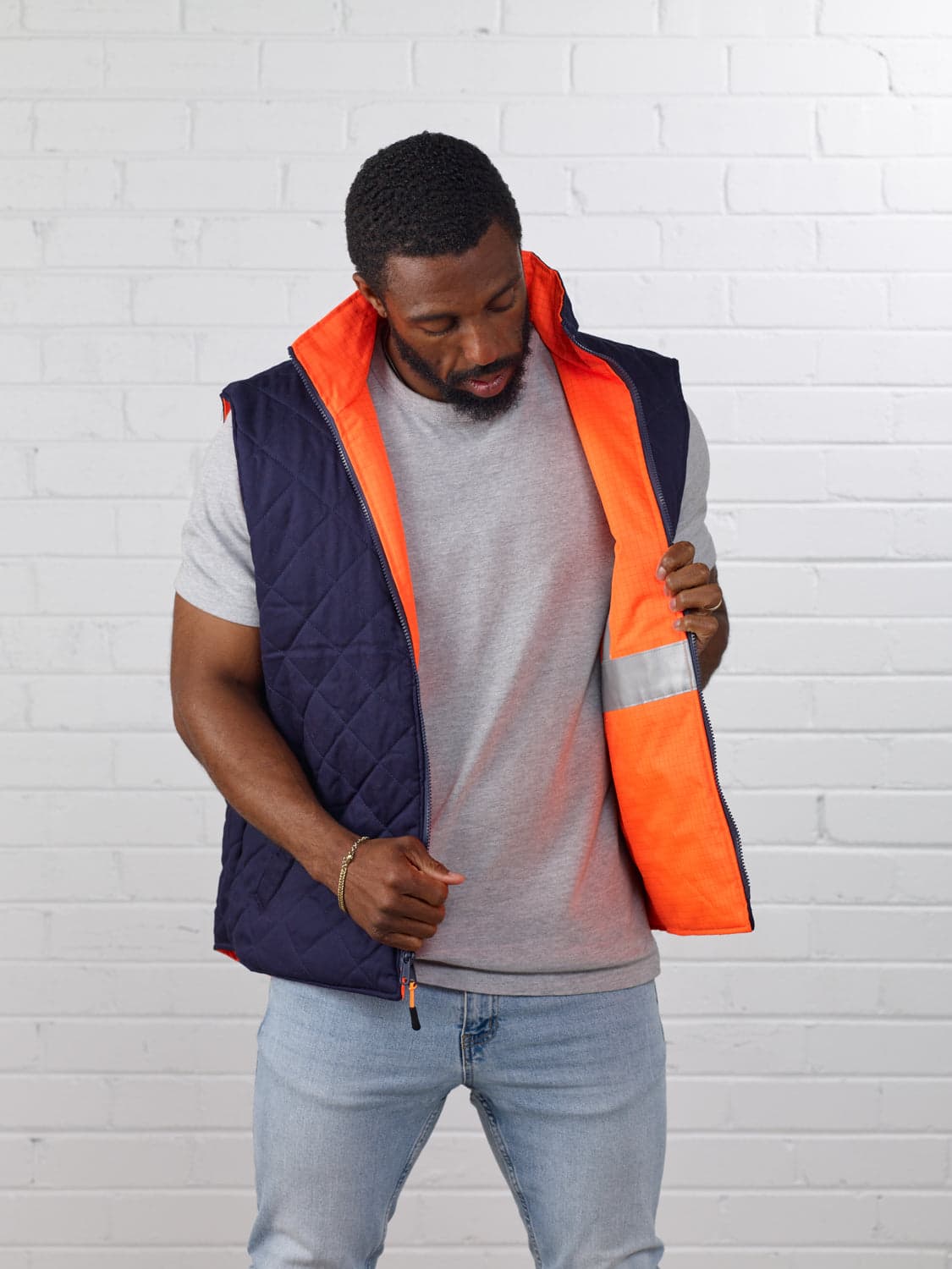 Brahma Platinum Vest Flame Retardant & Anti-Static (Orange/Navy)_4