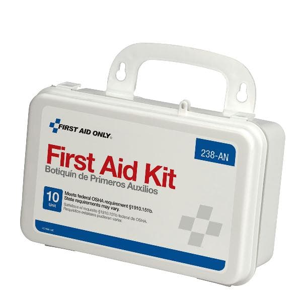 10 Unit First Aid Kit, Plastic Case