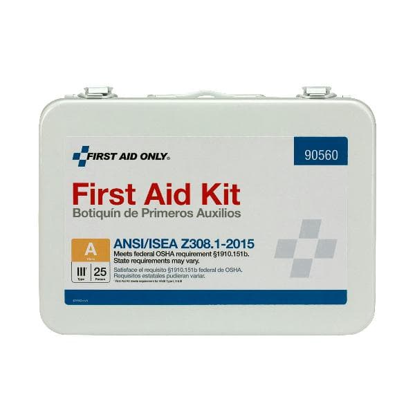 25 Person First Aid Kit, ANSI 2015 Class A, Metal Case, Custom Logo_1