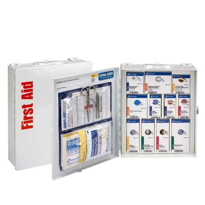 First Aid Only Medium Metal SmartCompliance Cabinet without Meds, ANSI 2021 Class A