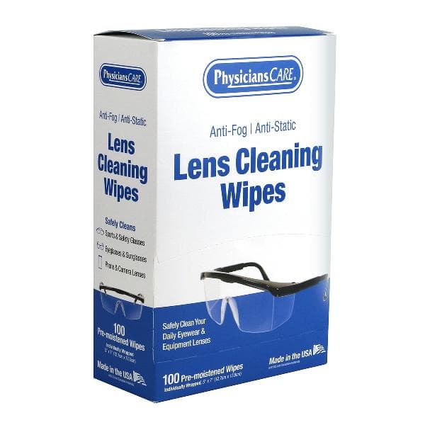 First Aid Only Lens Cleaning Wipes 100/Box_1