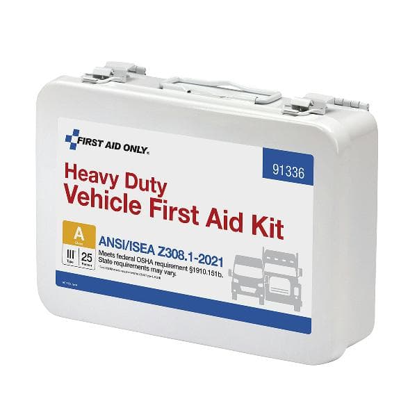 25 Person ANSI 2021 Class A, Heavy Duty Vehicle Metal First Aid Kit