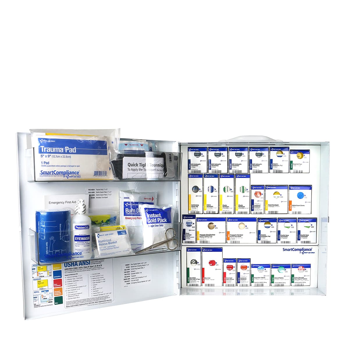 First Aid Only Large Metal SmartCompliance Cabinet,  ANSI 2021 Class B with Meds