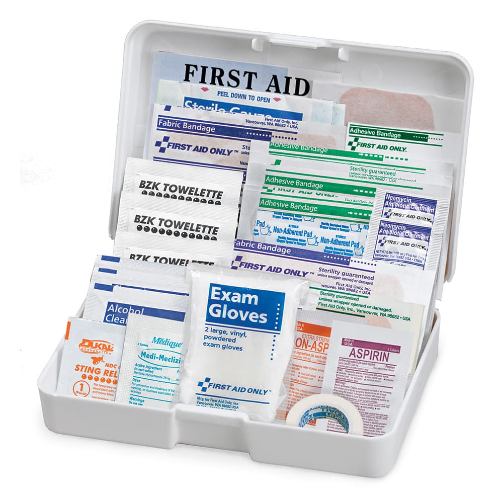 Vehicle First Aid Kit, 41 Piece, Plastic Case