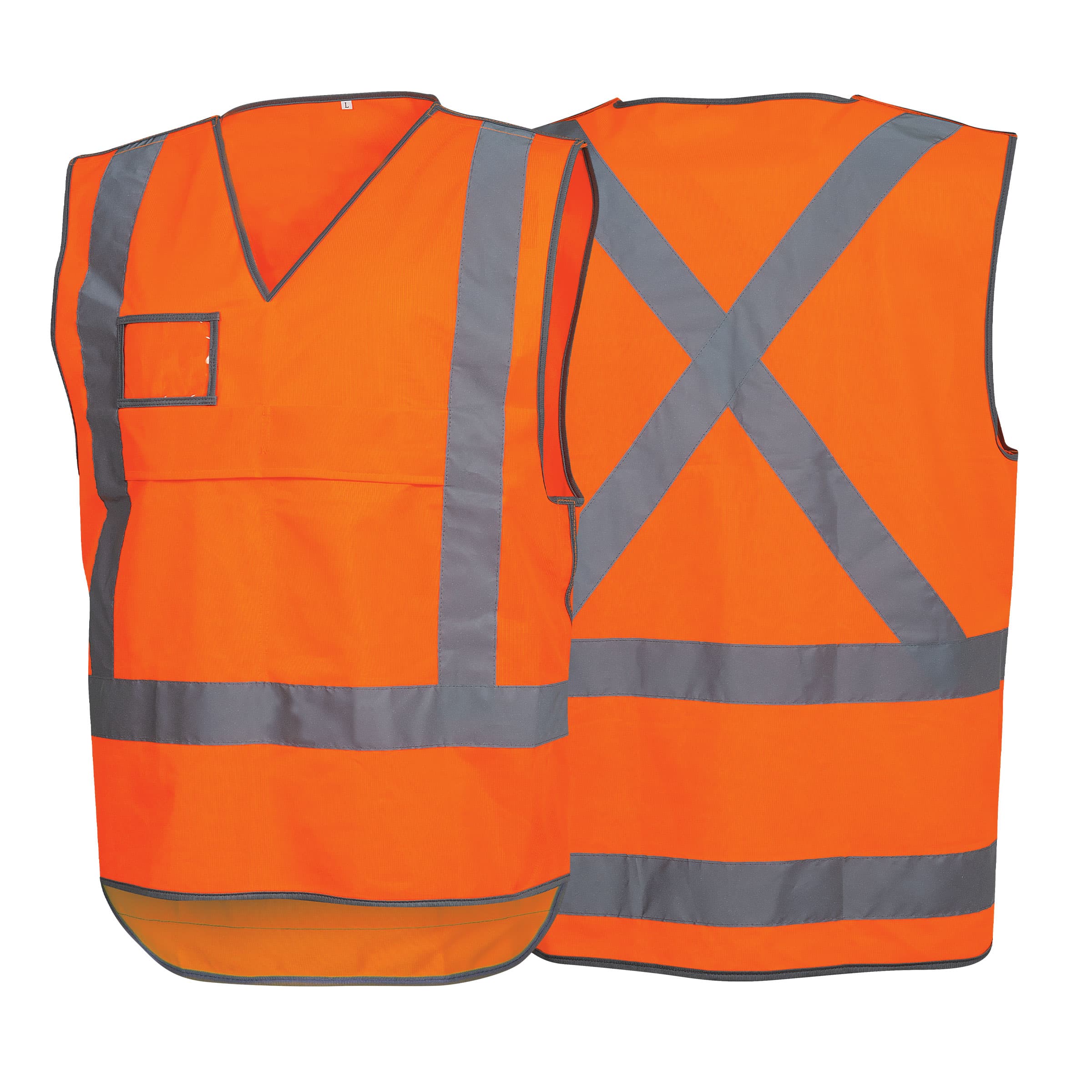 Force360 Orange Day/Night Rail Safety Vest (Hi-Vis Orange)