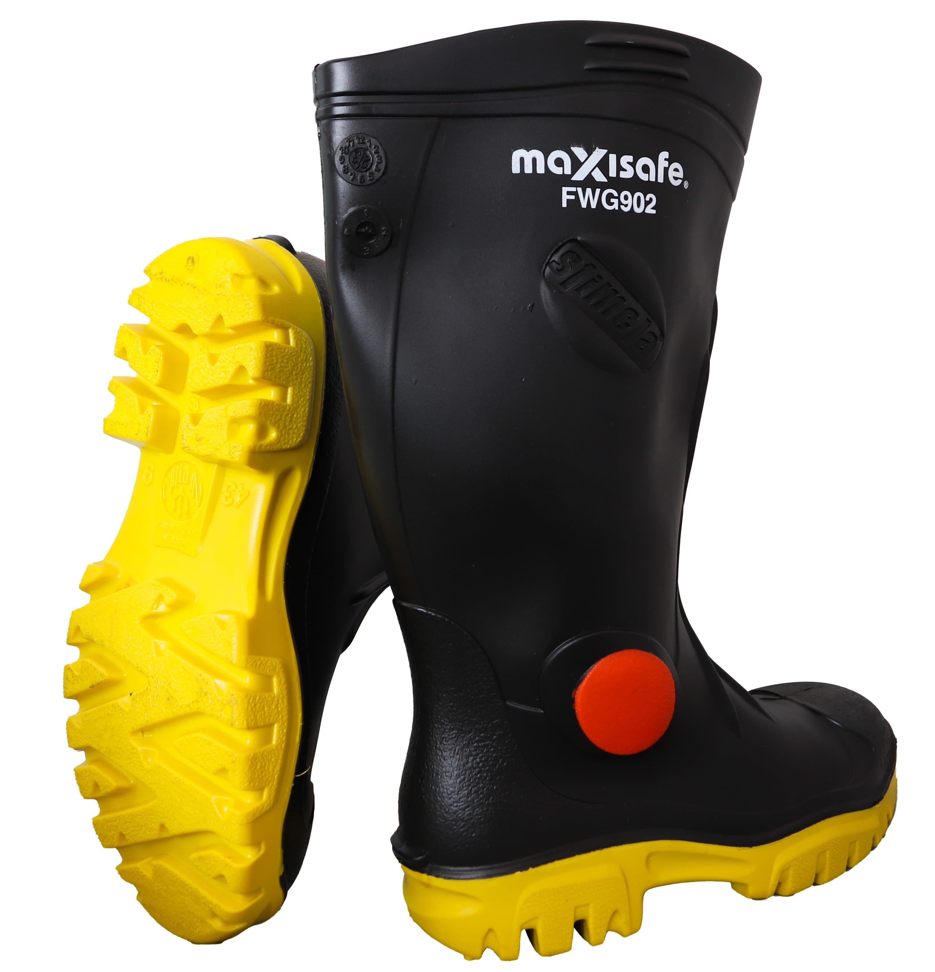 Maxisafe Stimela 'Foreman' Black Gumboot With Safety Toe