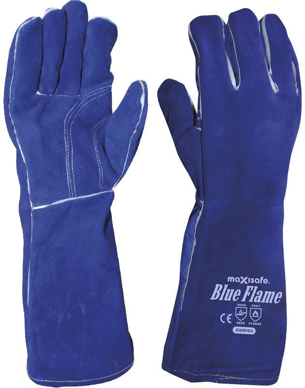 Maxisafe Blue Flame Welders Gauntlet - Kevlar Stitched