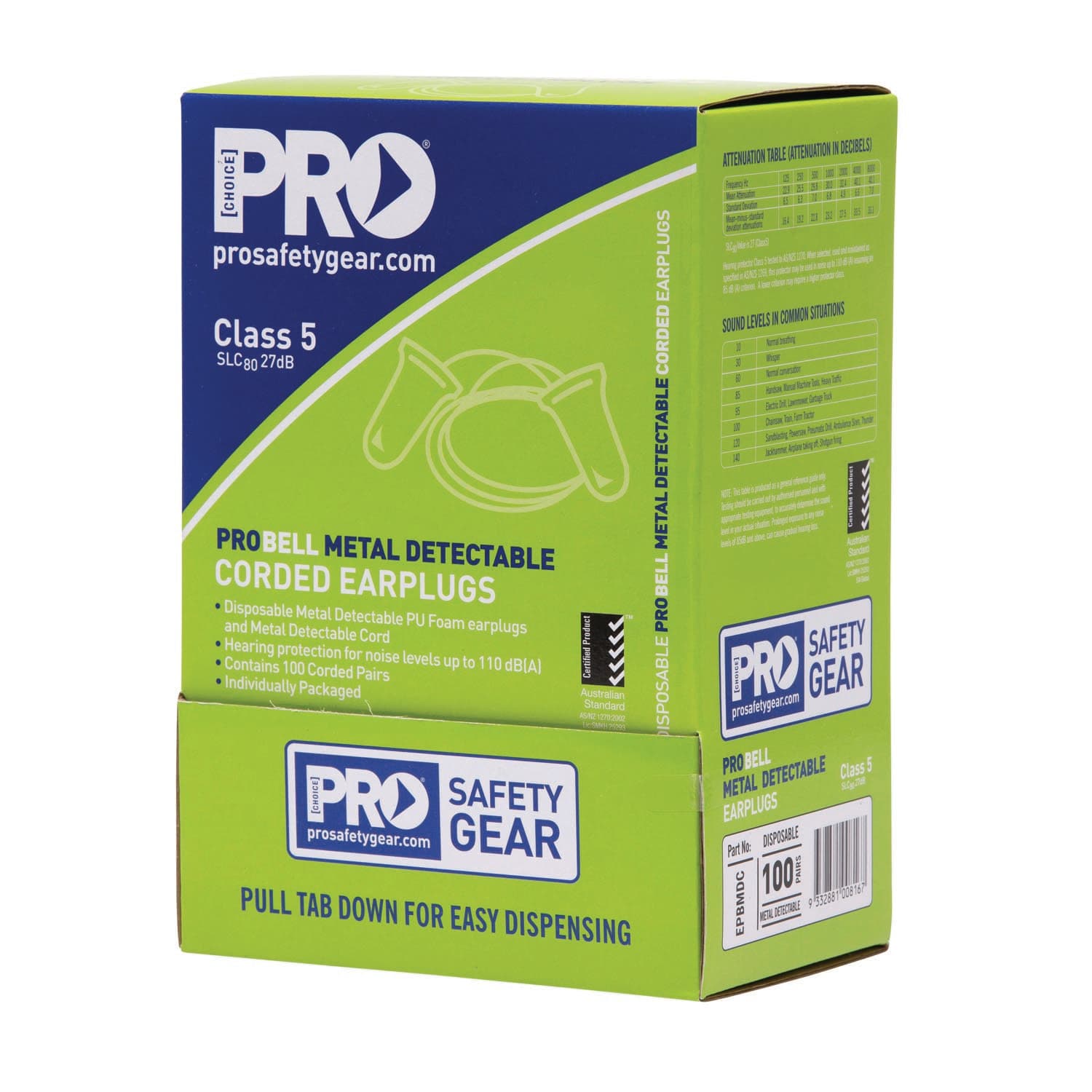 Pro Choice Probell Metal Detectable Earplugs Corded_1