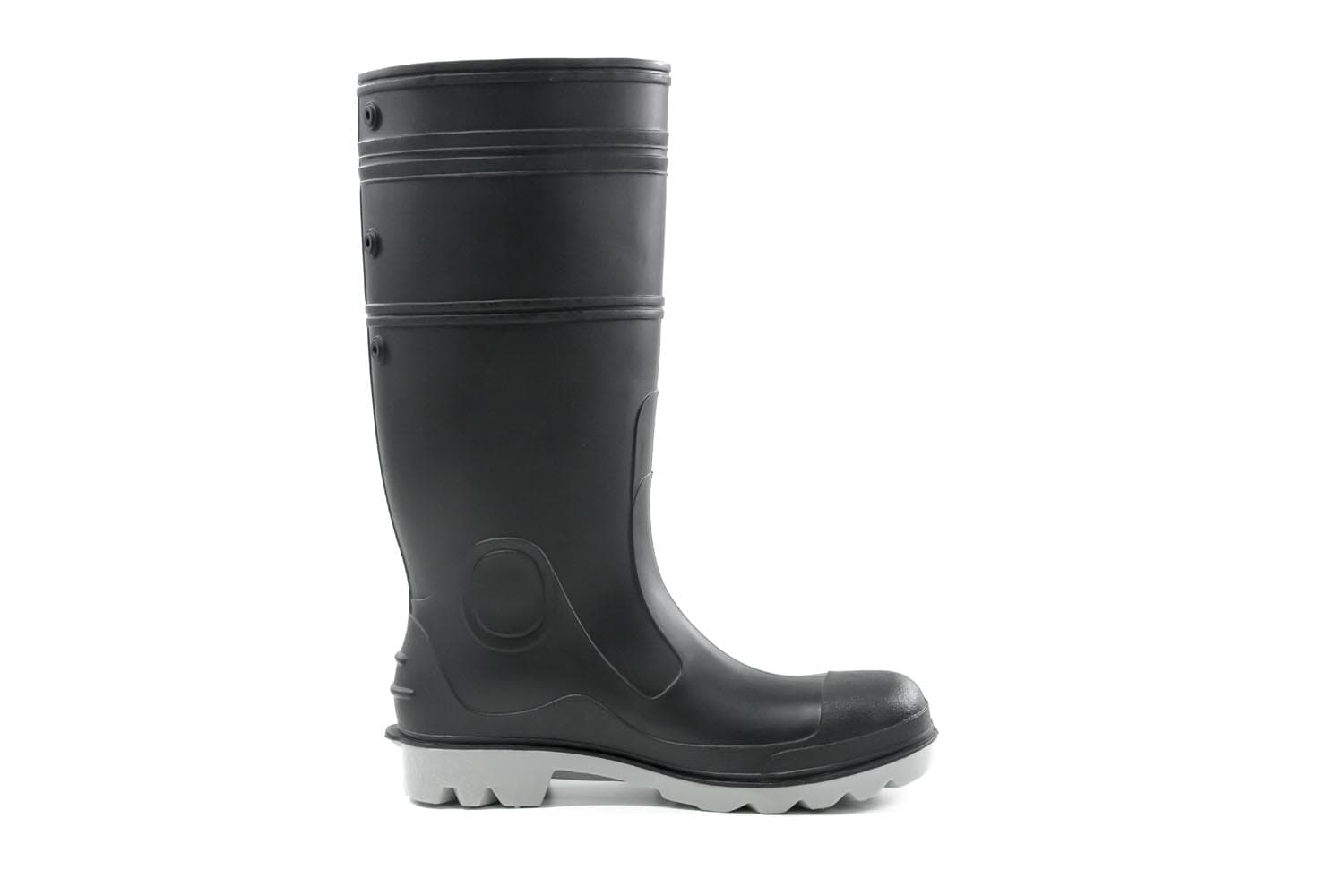 Bison Gumboot Inca Pvc Black Grey_1