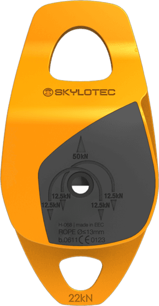 Skylotec Double Roll 2L 50kN Alloy Double Pulley with 2 Cut-Outs, 27mm Eye , Max 13mm Rope_1