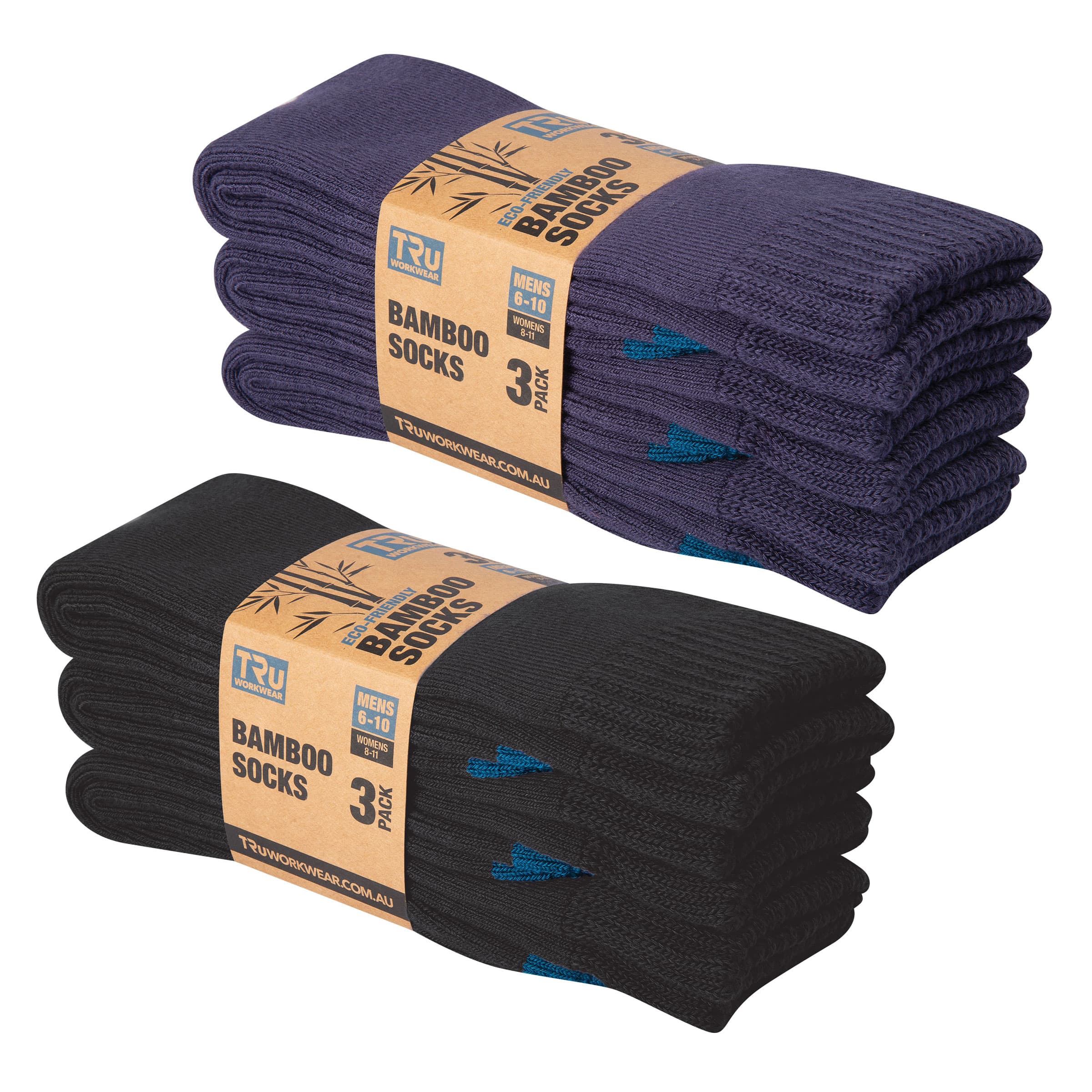 TRu Workwear Tru Bamboo Socks, 92% Bamboo, 8% Elastane - 3 Pack