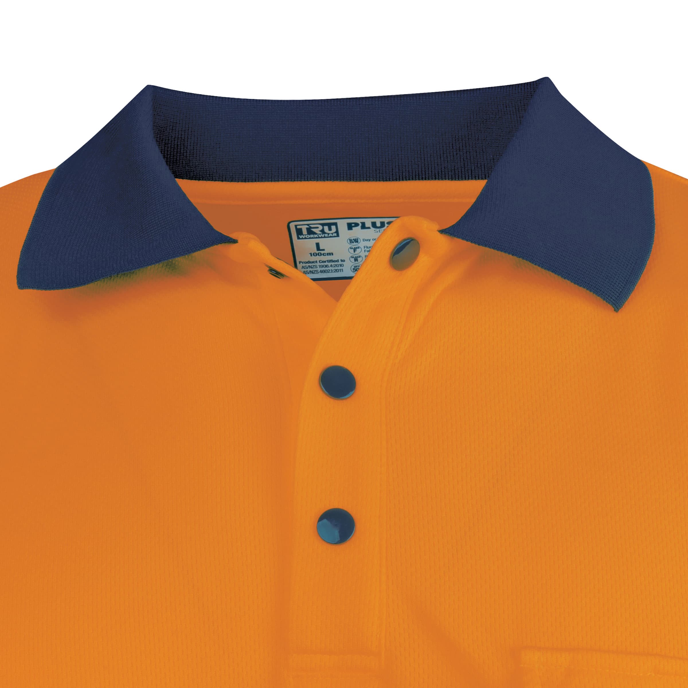 TRu Workwear Polo 175gsm Recycled Polyester Anti- Microbial Micromesh L/S Two Tone With Segmented Reflective Tape_14