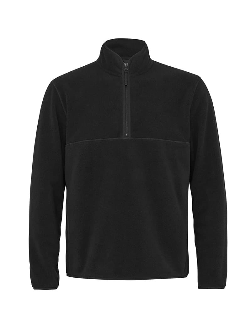 NNT Mens Polar Fleece Zip Neck Pullover CATBE9 (Black)_5