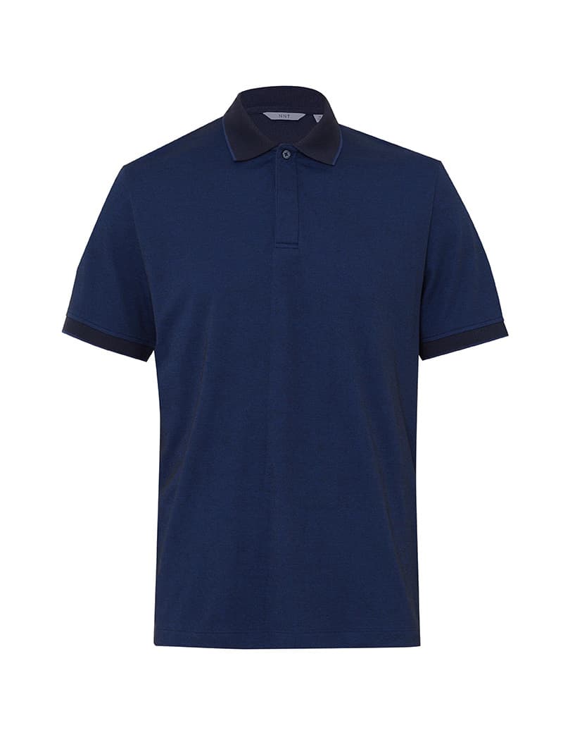 NNT Textured Short Sleeve Polo CATJA4 (Blue/Navy)_4