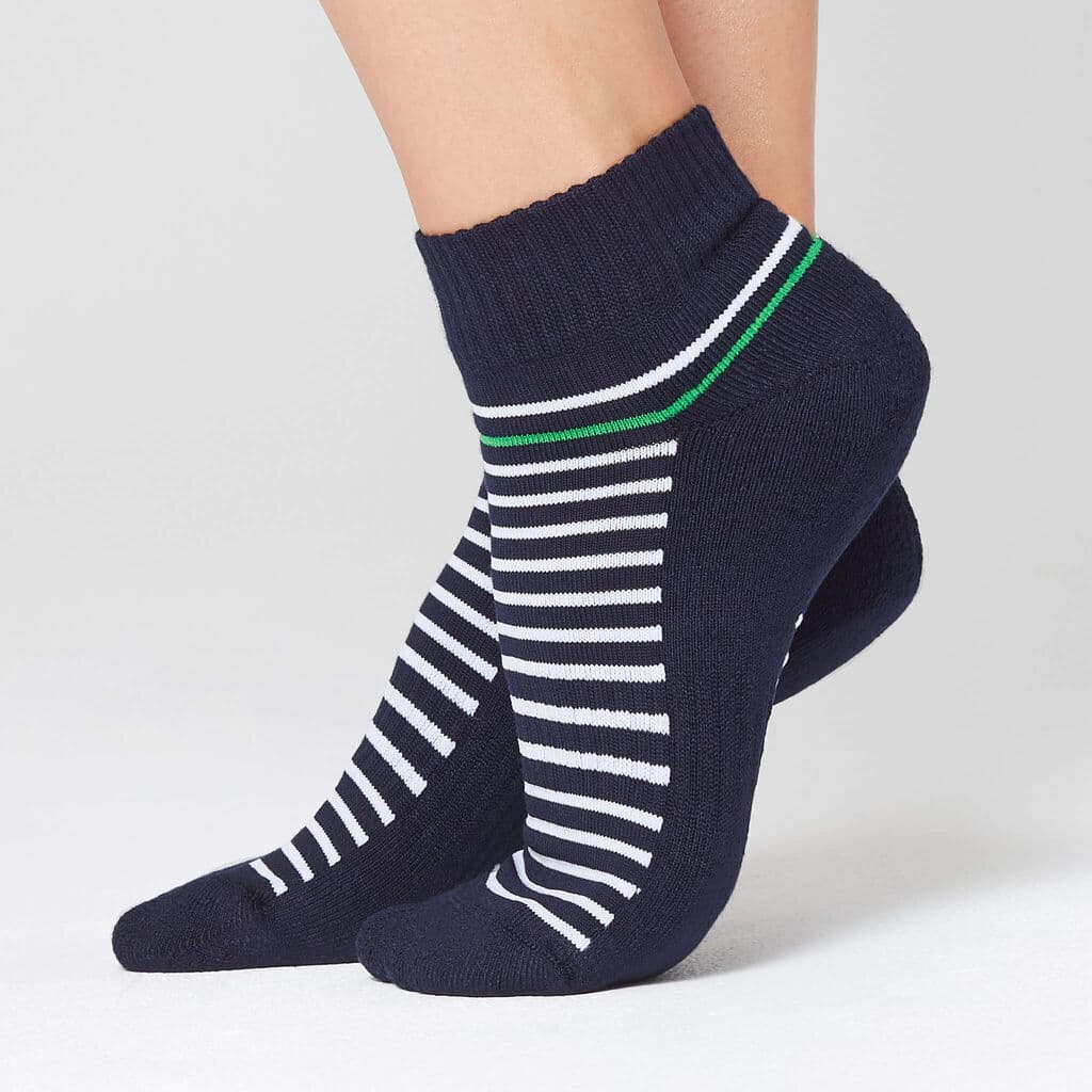 NNT Bamboo Sports Sock Ankle Length Stripe CATKDP (Midnight White)_1