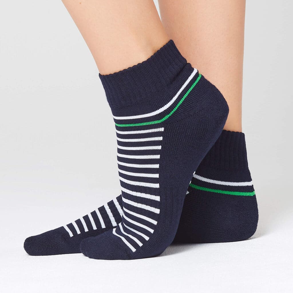 NNT Bamboo Sports Sock Ankle Length Stripe CATKDP (Midnight White)_3