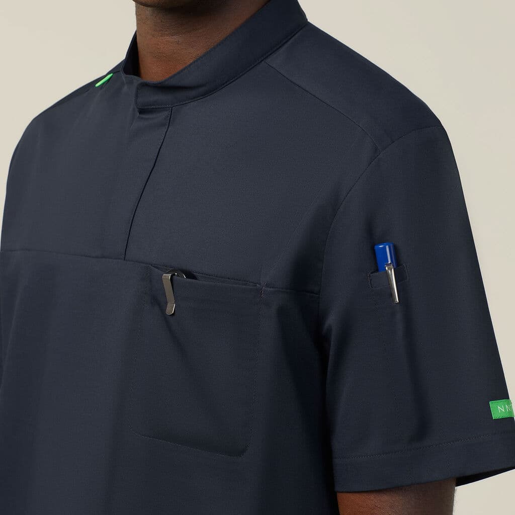 NNT Next-Gen Antibacterial Active Doherty Mandarin Collar Scrub Top CATRFN (Midnight)_4