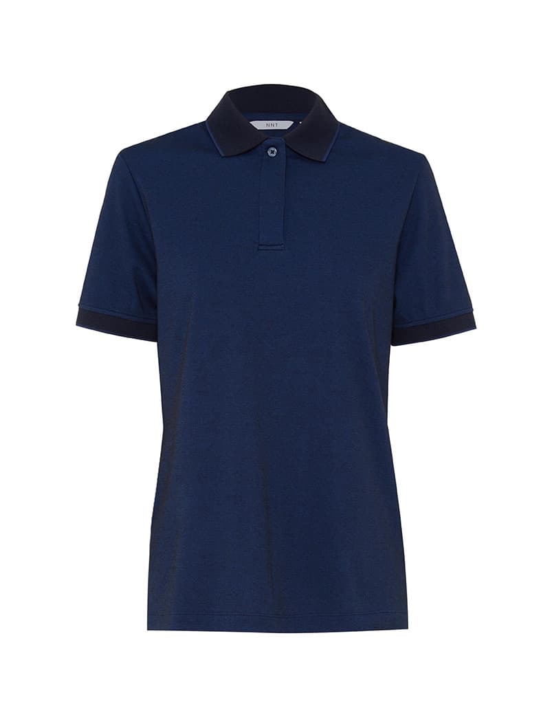 NNT Textured Short Sleeve Polo CATUF9 (Blue/Navy)_4