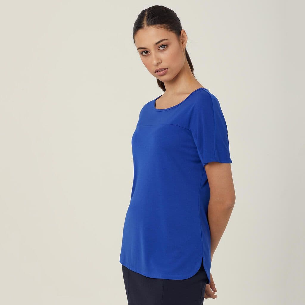 NNT Matt Jersey Boat Neck Short Sleeve Top CATUHN (Cobalt)_1