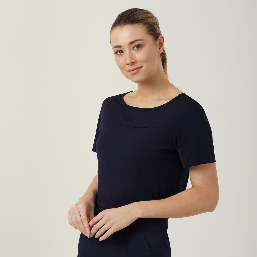 NNT Matt Jersey Boat Neck Short Sleeve Top CATUHN (Dark Navy)_1