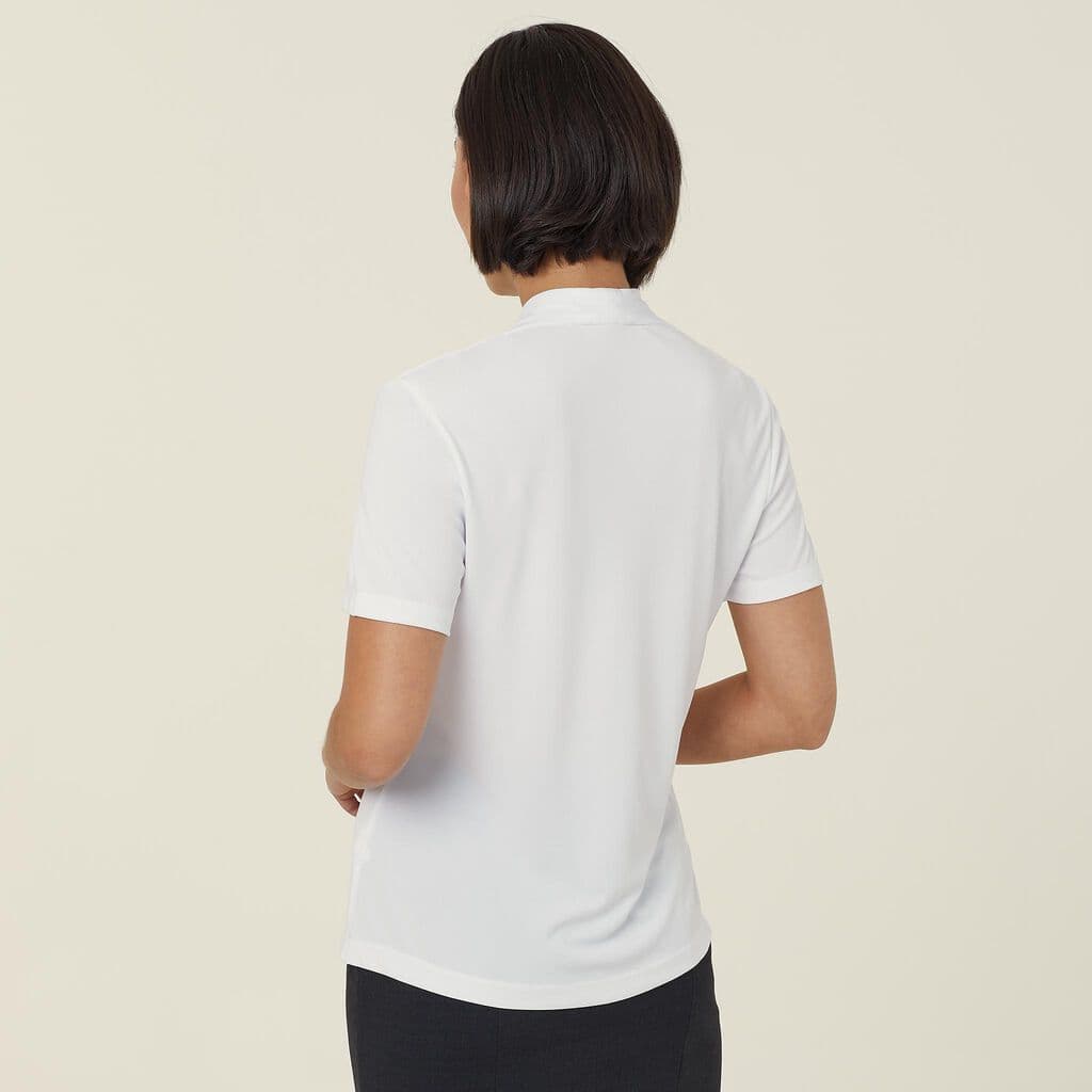 NNT Matt Jersey V Neck Short Sleeve Top CATUHP (White)_2