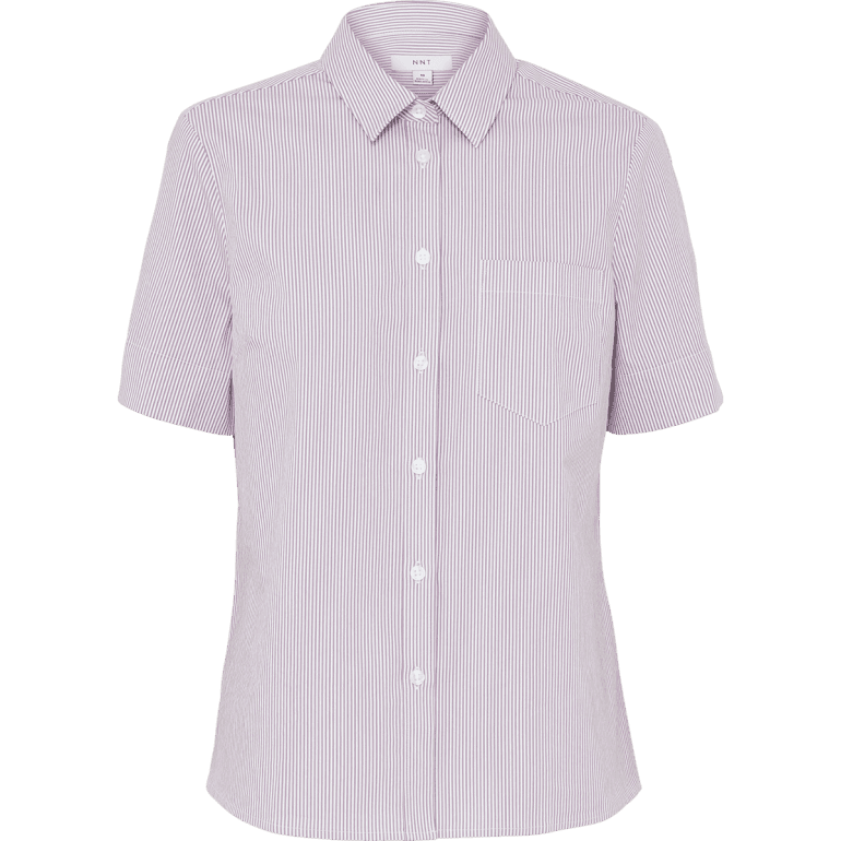 NNT Womens Avignon Stripe Short Sleeve Shirt CATUK5 (Violet/White)_4