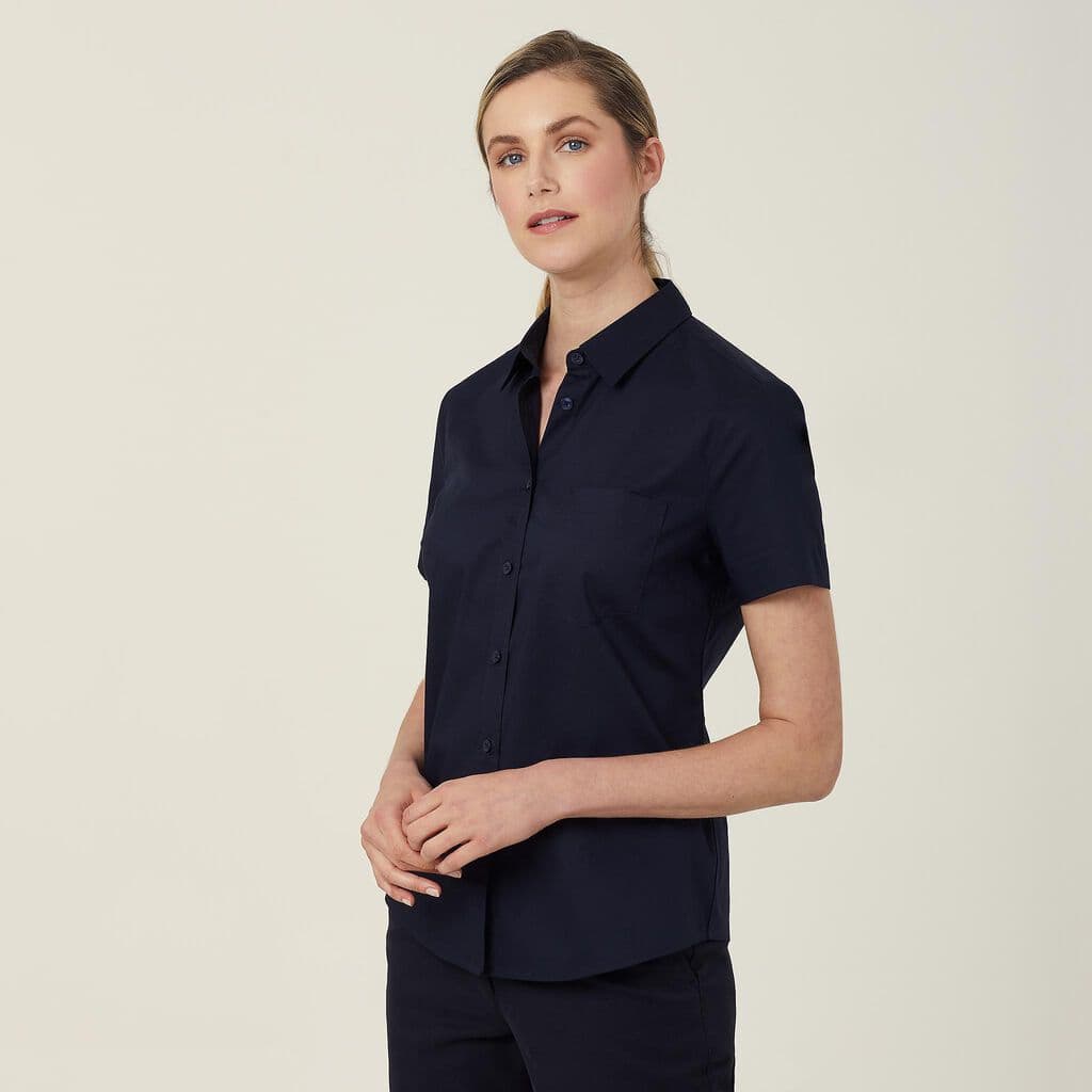 NNT Womens Avignon Short Sleeve Slim Shirt CATUK8 (Navy)_1