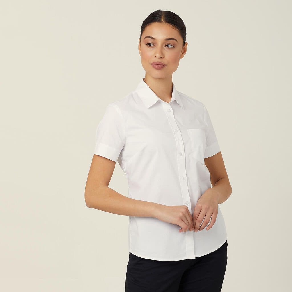 NNT Womens Avignon Short Sleeve Slim Shirt CATUK8 (White)