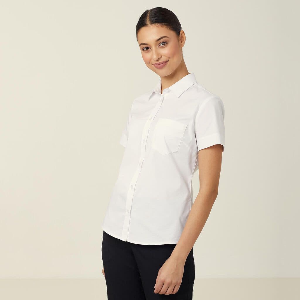 NNT Womens Avignon Short Sleeve Slim Shirt CATUK8 (White)_1