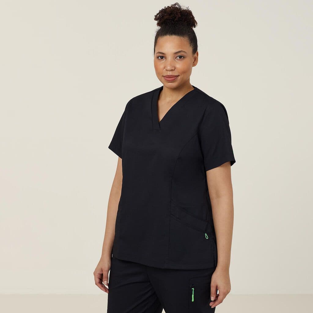 NNT Florence Scrub Top CATULM (Black)_1