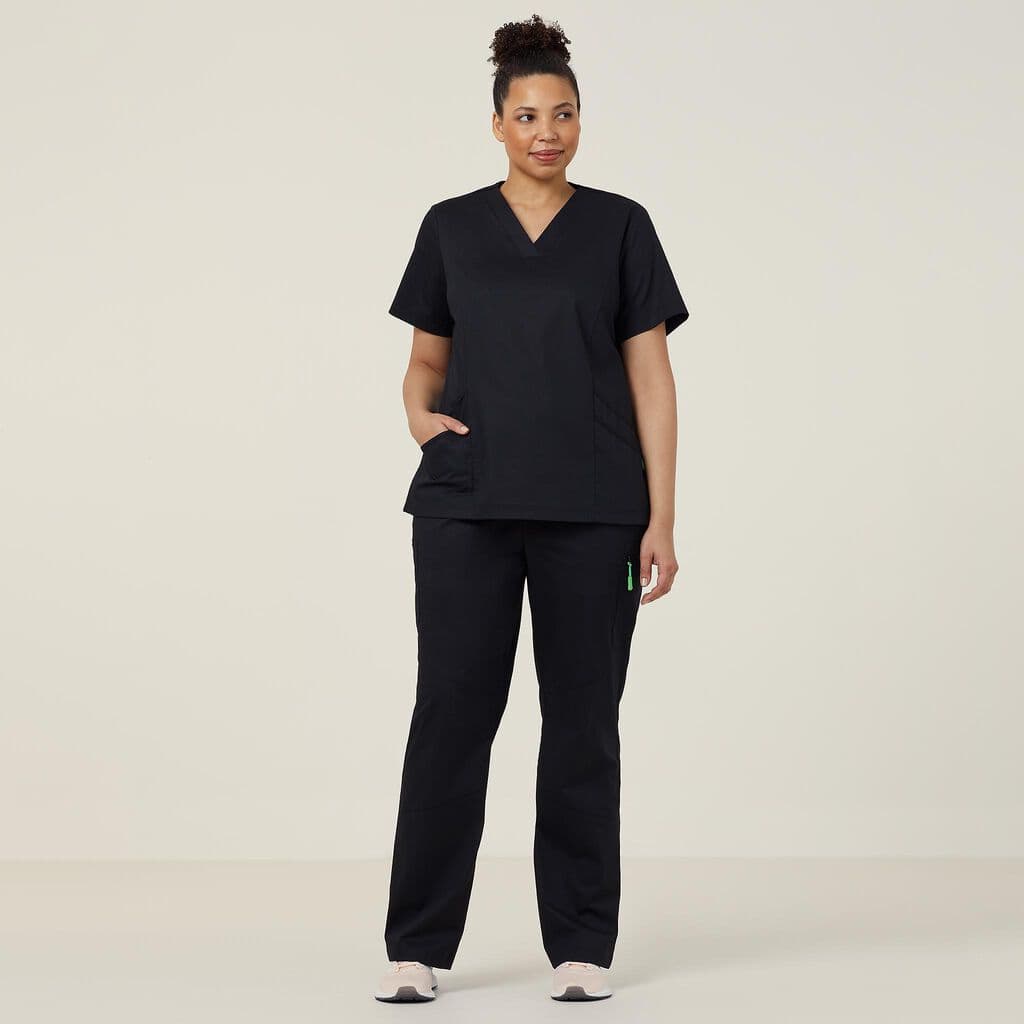 NNT Florence Scrub Top CATULM (Black)_3