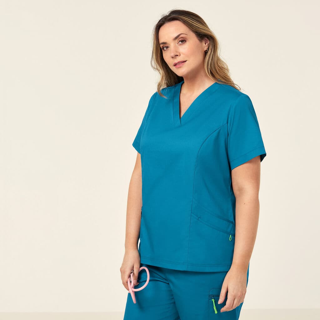 NNT Florence Scrub Top CATULM (Teal)_1