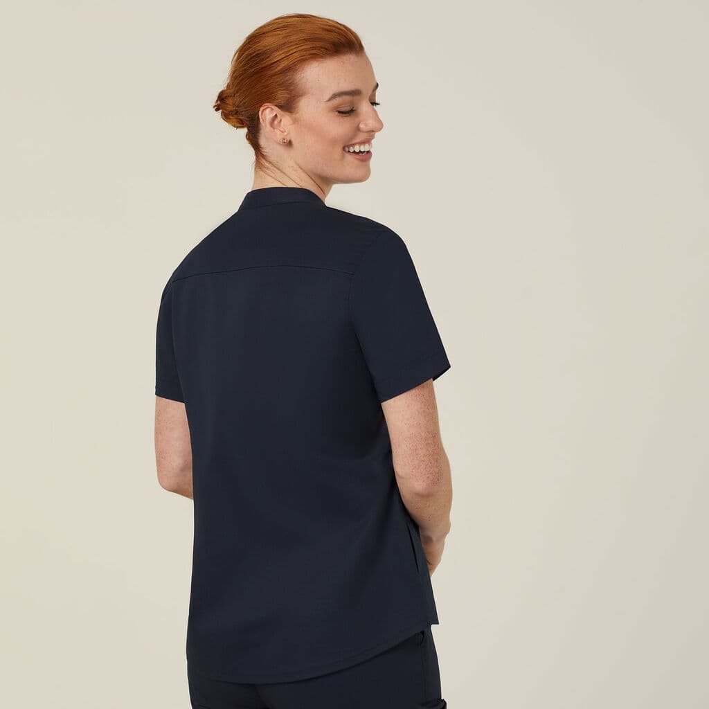 NNT Next-Gen Antibacterial Active Blackburn Mandarin Collar Scrub Top CATUMM (Midnight)_2