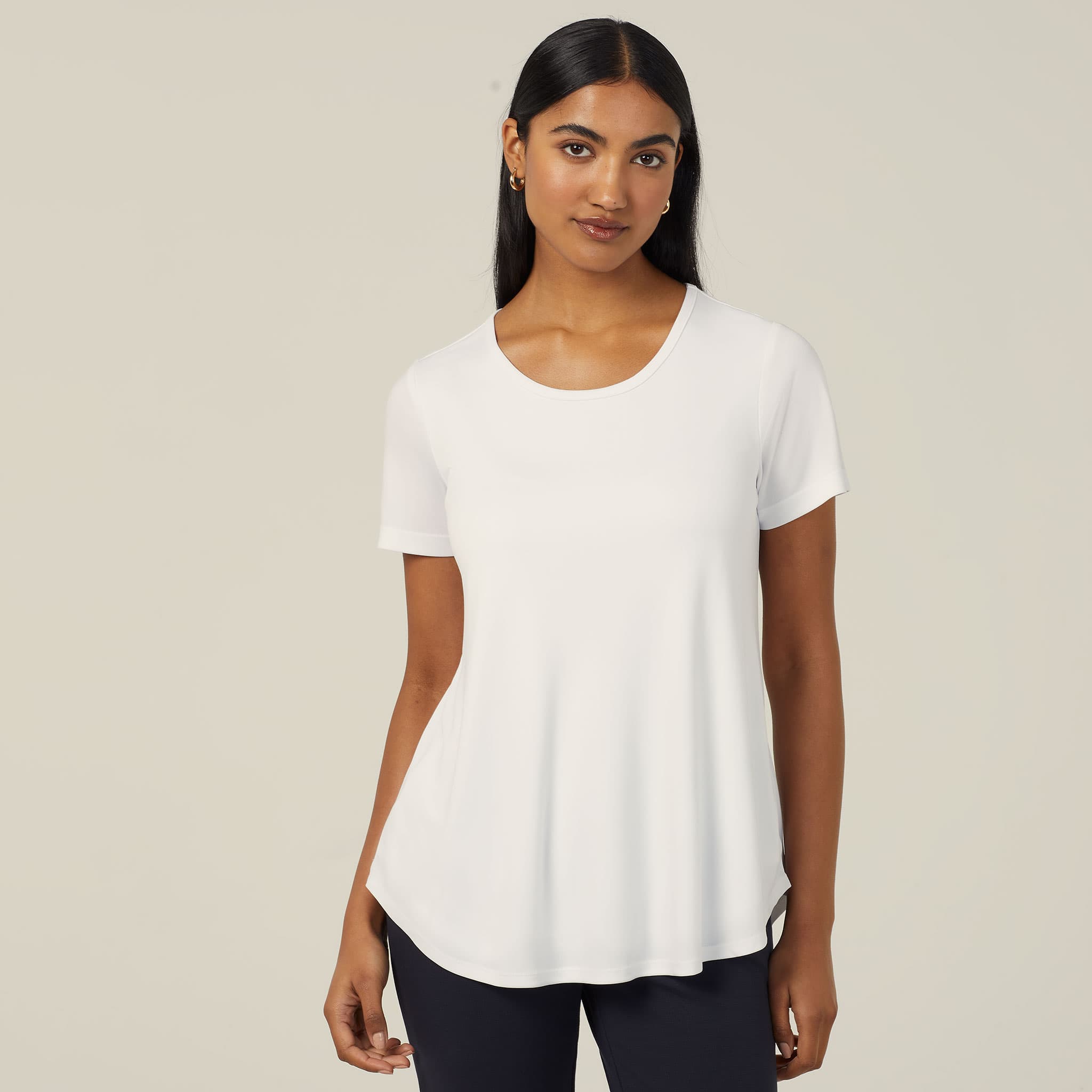 NNT Matt Jersey Short Sleeve Swing Top CATUQW (White)