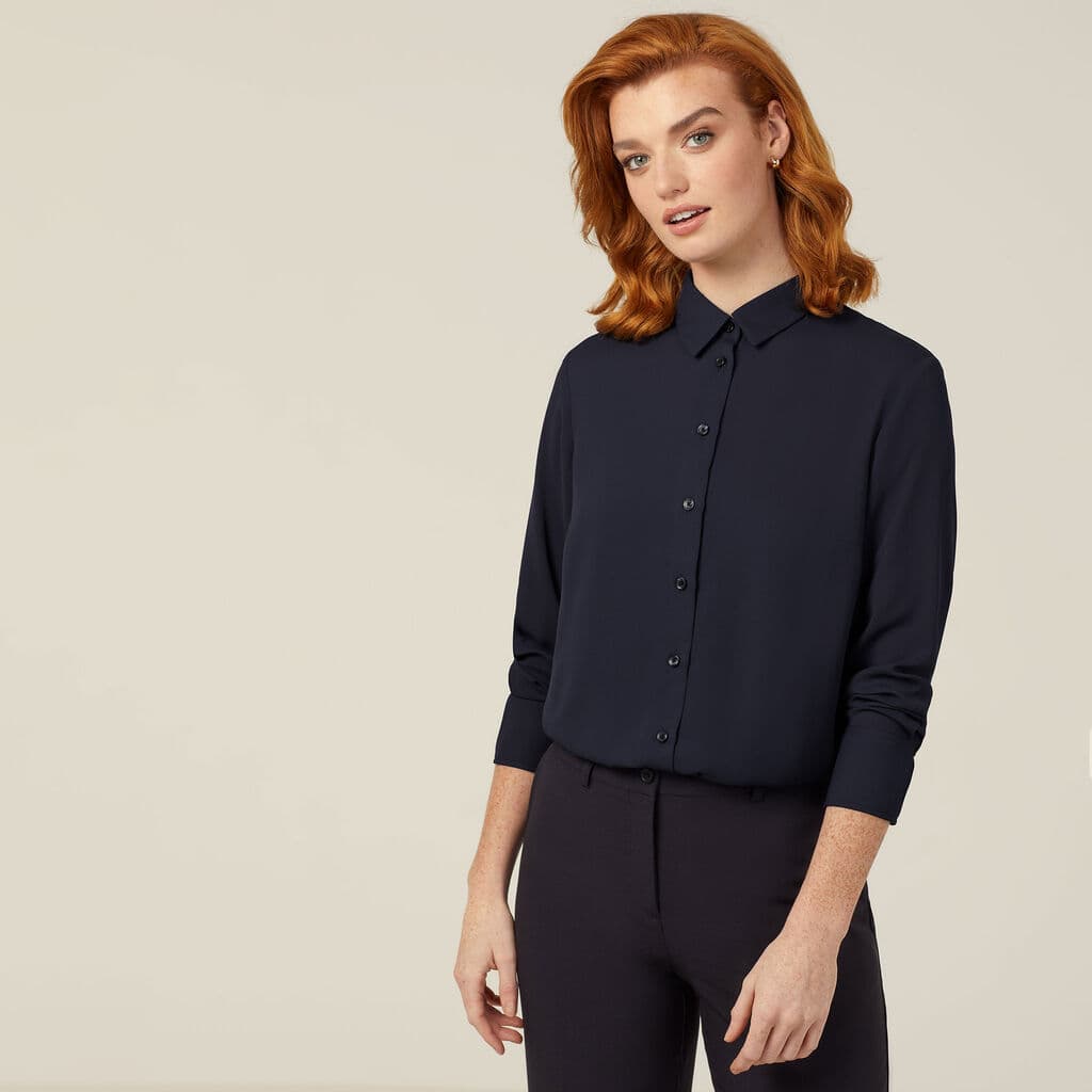 NNT Georgie Long Sleeve Unstructured Shirt CATUQY (Navy)_1